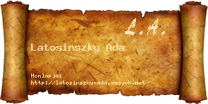 Latosinszky Ada névjegykártya